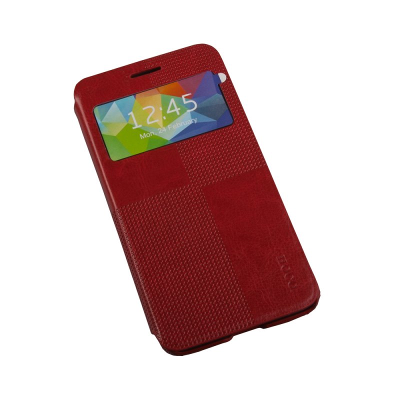 Чехол для Samsung Galaxy Alpha "HOCO" Crystal Fashion Leather Case раскладной кожа(Red)(красный)