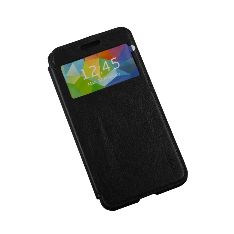 Чехол для Samsung Galaxy Alpha "HOCO" Crystal Classic View Leather Case раскладной кожа(Black)(черный)