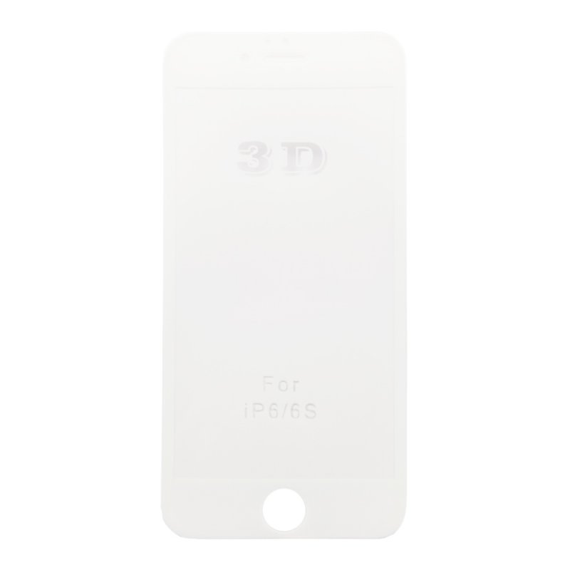 Защитное стекло "LP" для iPhone 6/6s Tempered Glass 3D с рамкой 0,33 мм. 9H (ударопрочное/белое)