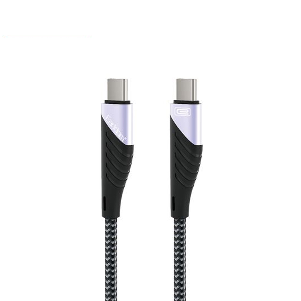 USB-C кабель Earldom EC-112 Type-C, 3А, PD65W, 1.2м, нейлон (черный)