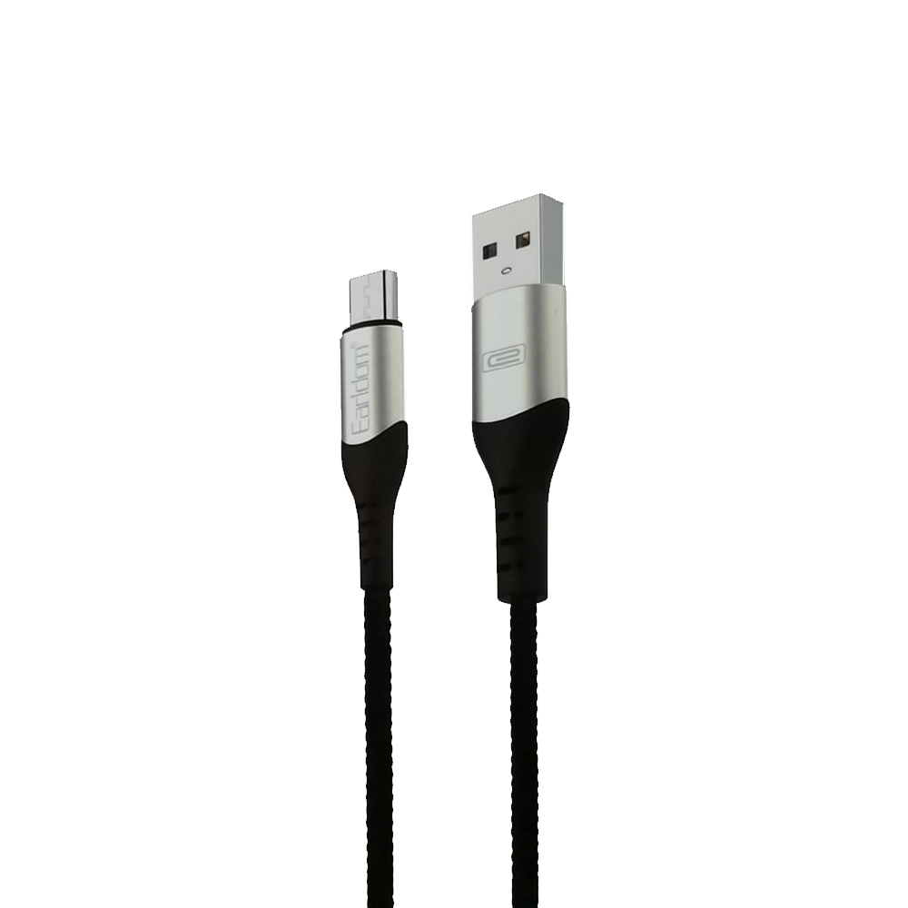 USB кабель Earldom EC-107M MicroUSB, 2.4А, 1м, нейлон (черный)