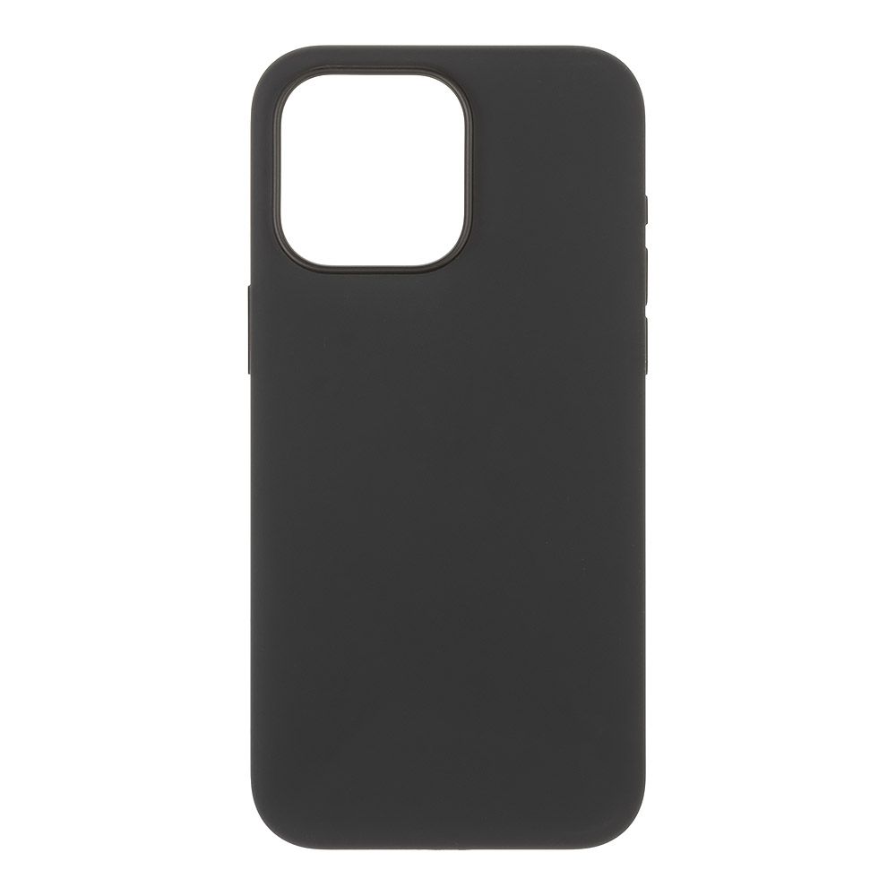 Силиконовый чехол для iPhone 15 Pro Max "Silicone Case" с магнитным кольцом (черный)