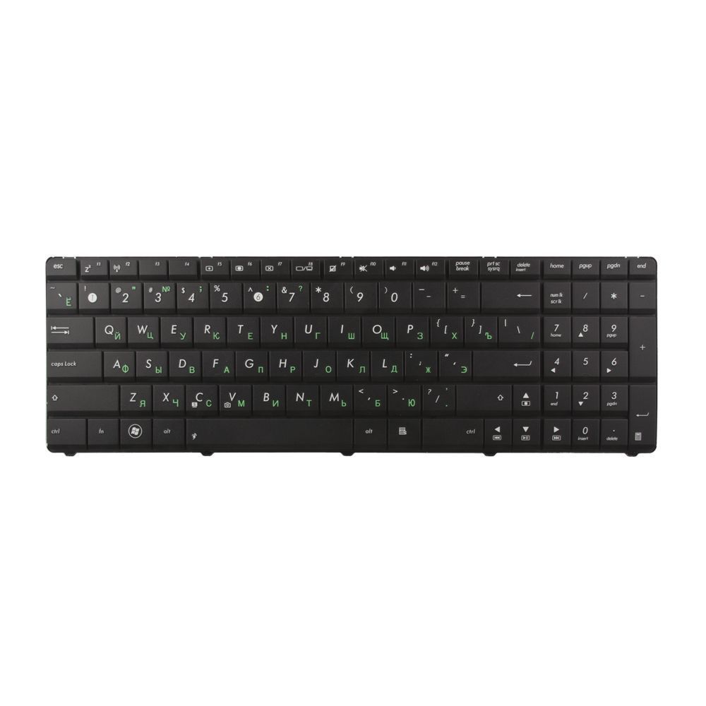 Клавиатура для Asus X54H K53 A53 N60 N61 N71 P52 P53S A52J X55V X54HR/Y (без рамки, чёрная)