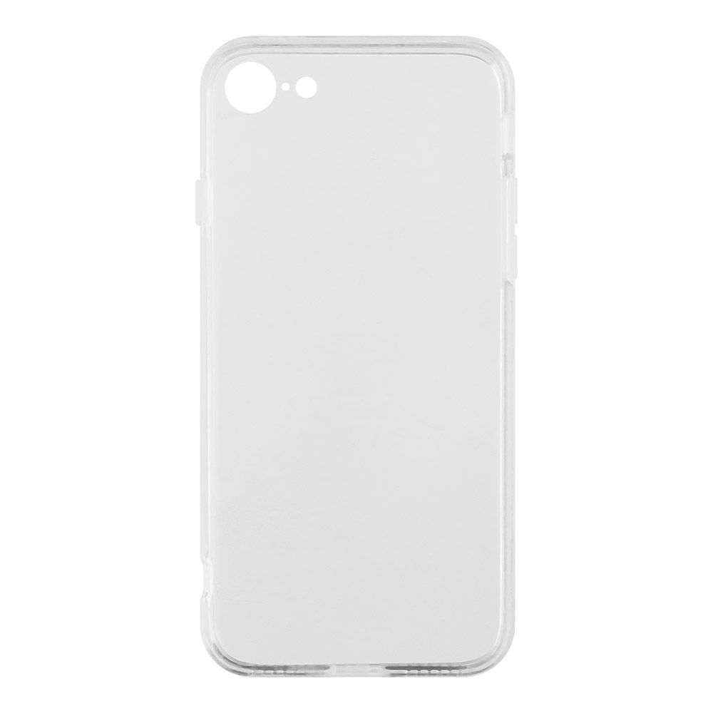 Защитная крышка "LP" для iPhone SE 2/8/7 "Glass Case" с прозрачной рамкой (прозр. стекло/коробка)