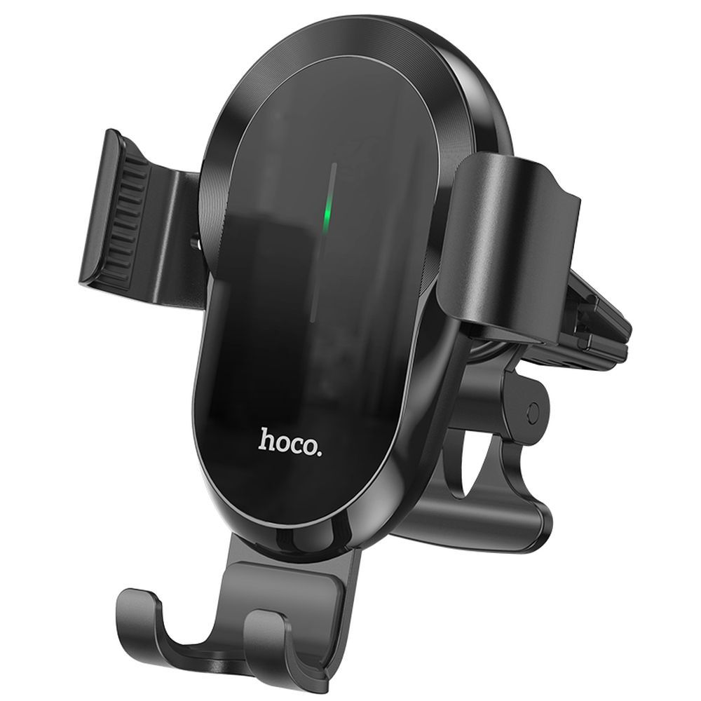Держатель в авто с БЗУ HOCO CA105 Guide гравитационный, в воздуховод, 15W (черный)