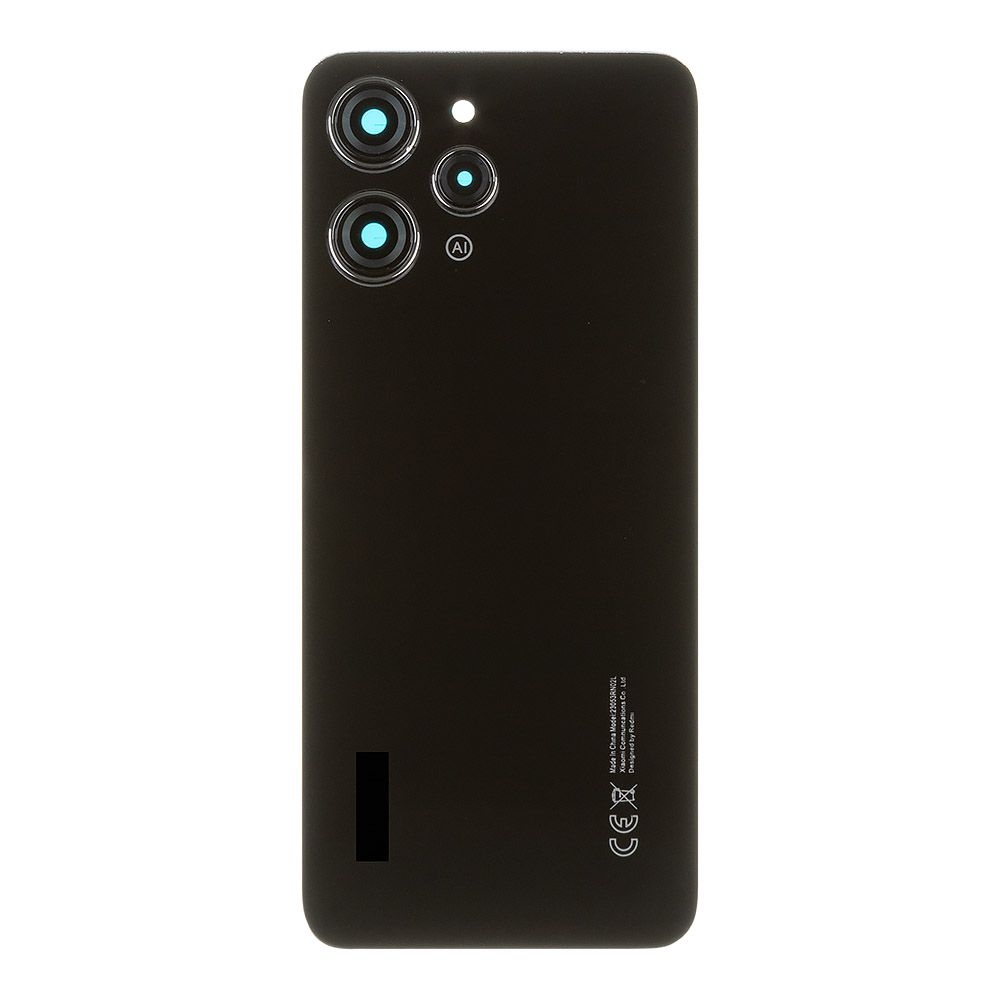 Задняя крышка для Xiaomi Redmi 12 4G со стеклом камеры (черный)