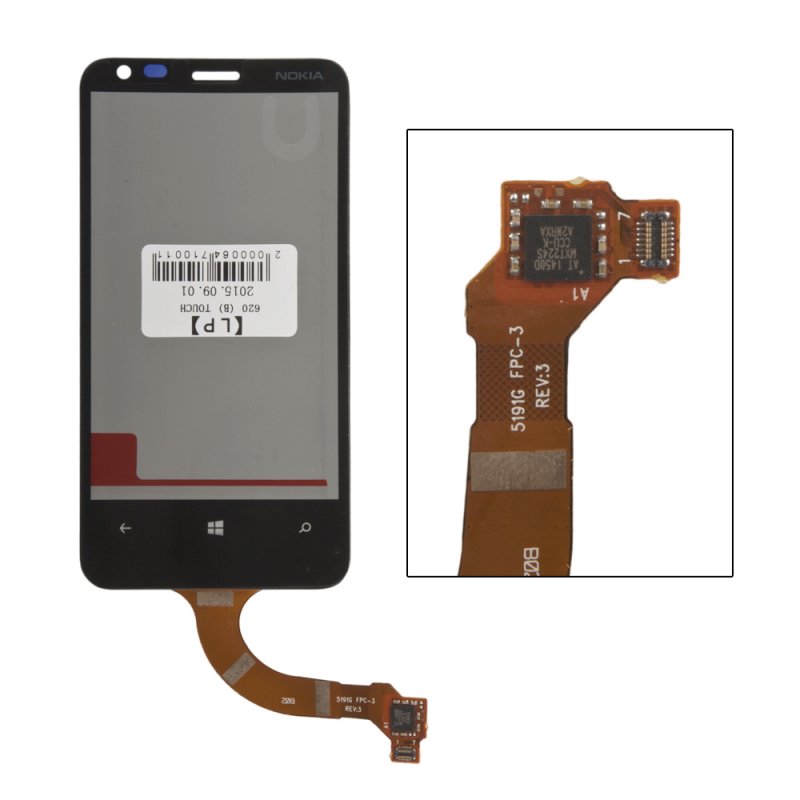 Тачскрин для Nokia Lumia 620 Rev.3 (черный)