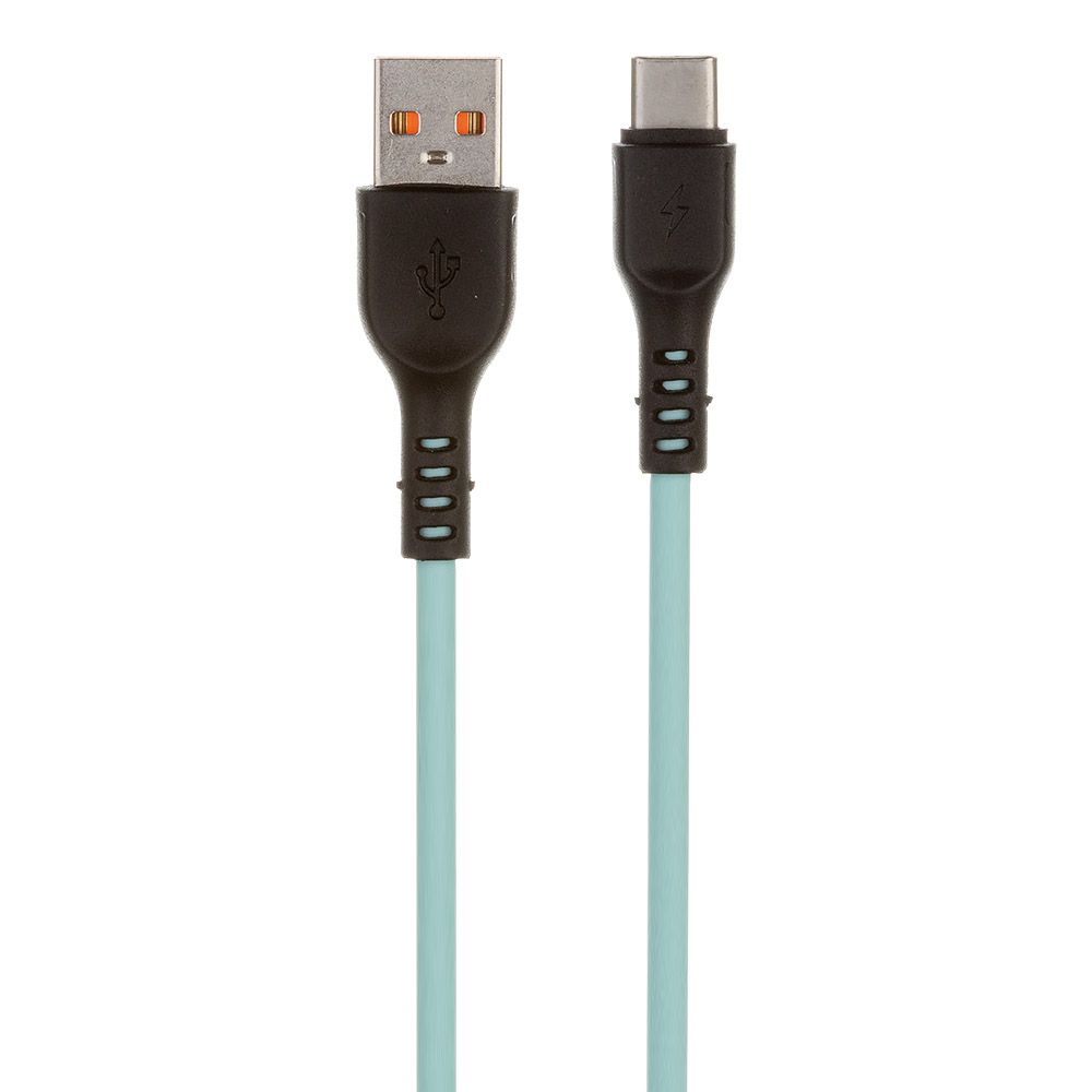 USB кабель "LP" USB Type-C "Extra" TPE (бирюзовый/коробка)