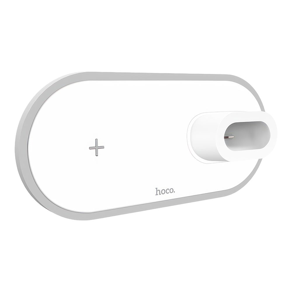 Беспроводное ЗУ HOCO CW21 Wisdom для смартфона, iWatch и AirPods, 2А, 10W, 3в1 (белый)