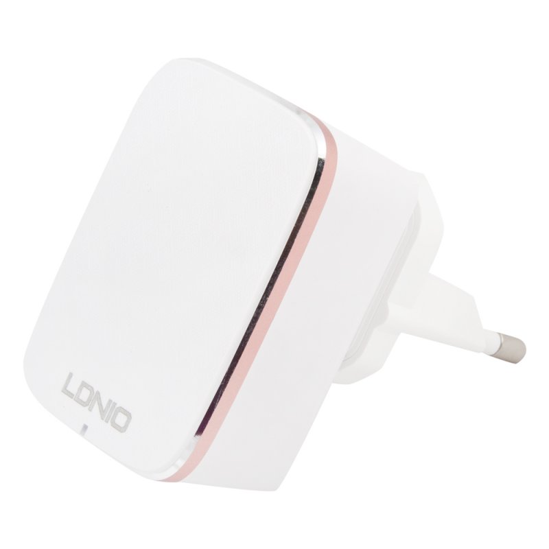 СЗУ "LDNIO" 2 USB выхода 2.4А + кабель для Lightning 8-pin A1204Q (белая/коробка)