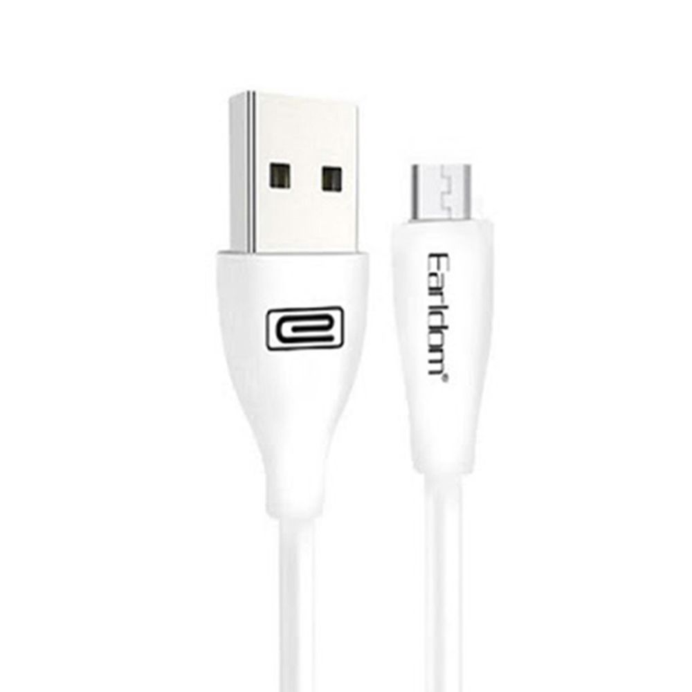 USB кабель Earldom EC-087M MicroUSB, 2.4А, 1м, TPE (белый)