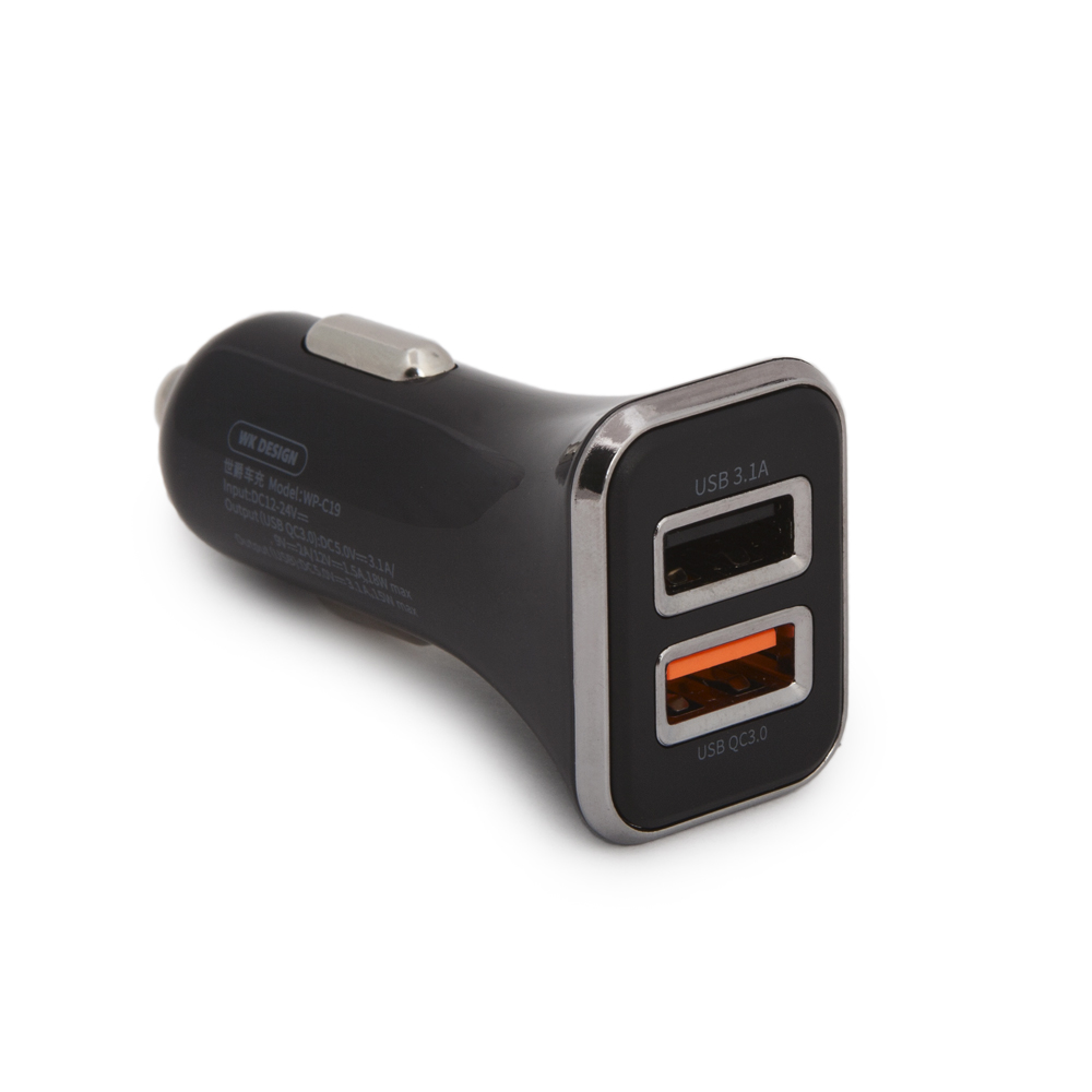 АЗУ WK Sigee WP-C19 2xUSB, QC 3.0, 3.1A (черный)
