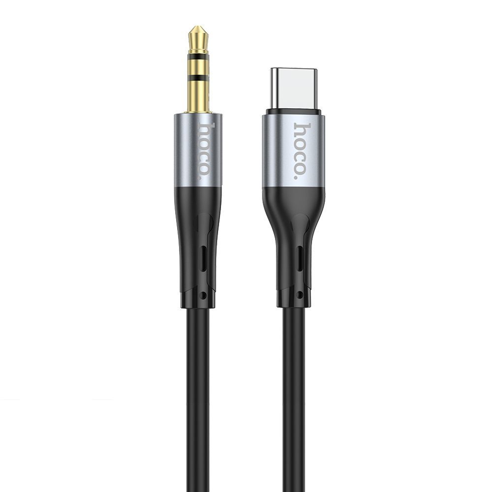 Аудиокабель HOCO UPA22 DC 3.5мм - USB-C, 1м, силикон (черный)