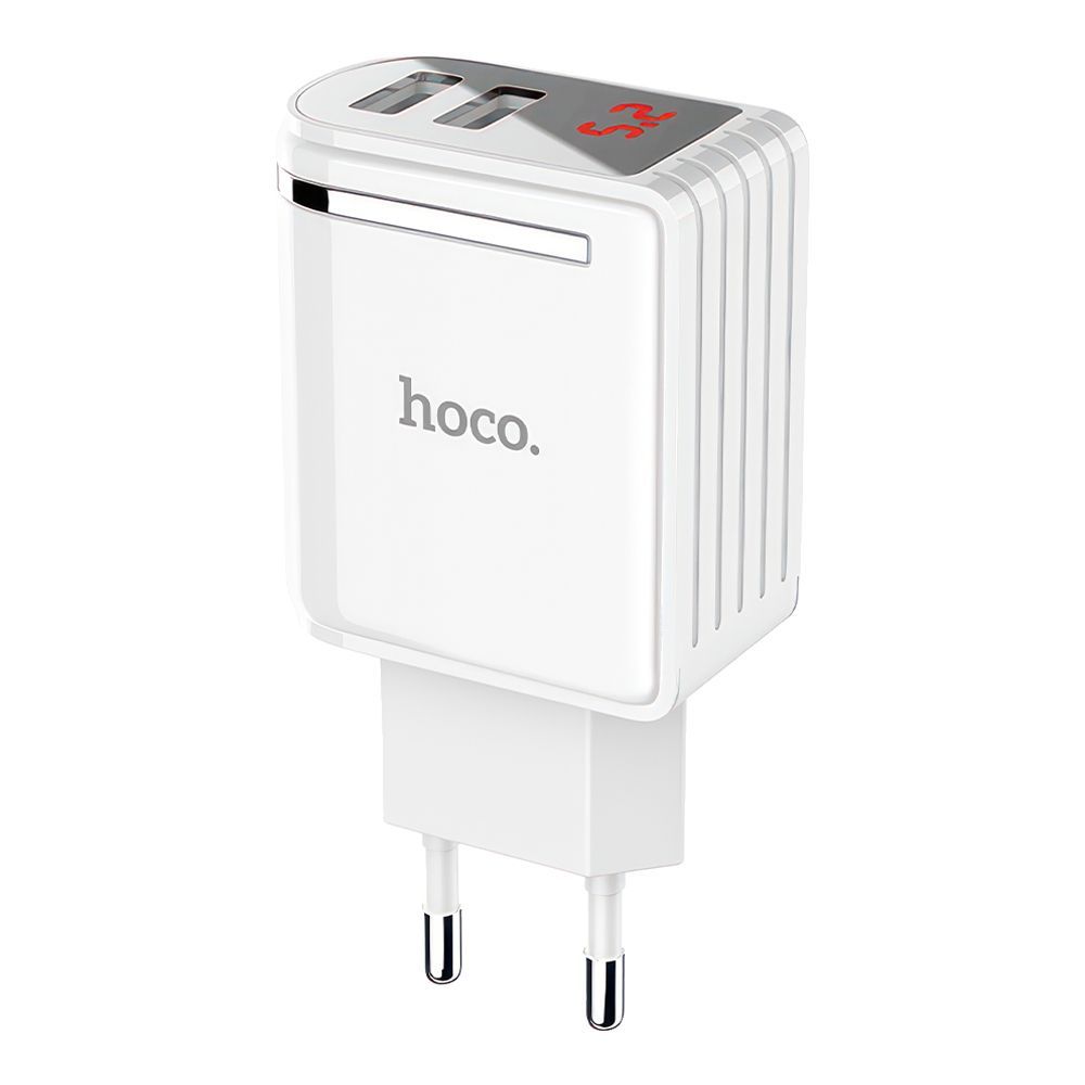 СЗУ HOCO C39A Enchanting 2xUSB, 2.4А, LED дисплей (белый)