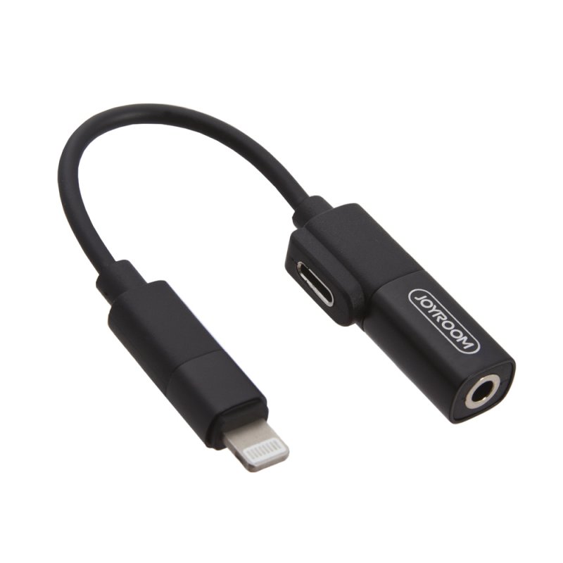 Аудио адаптер JOYROOM S-M362 Lightning 8-pin на Lightning 8-pin/3.5мм, зарядка и аудио, 0.143м (черный)