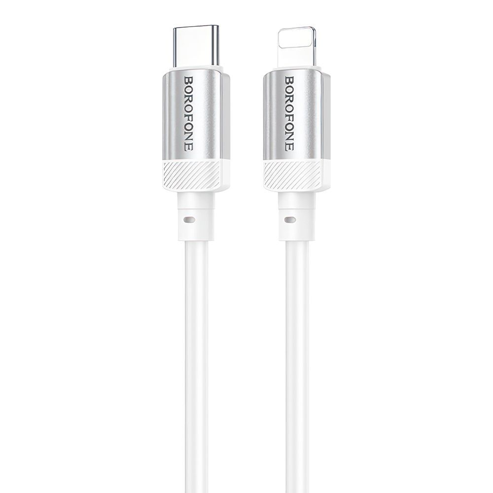 USB-C кабель BOROFONE BX108 Start Lightning 8-pin, 3А, PD27W, 1м, силикон (белый)
