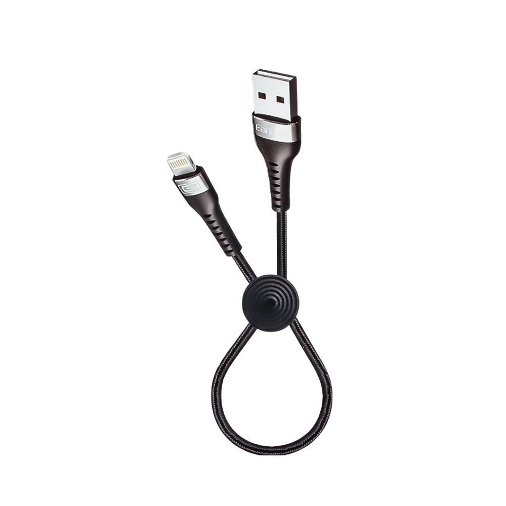 USB кабель Earldom EC-094I Lightning 8-pin, 3А, 0.25м, нейлон (черный)