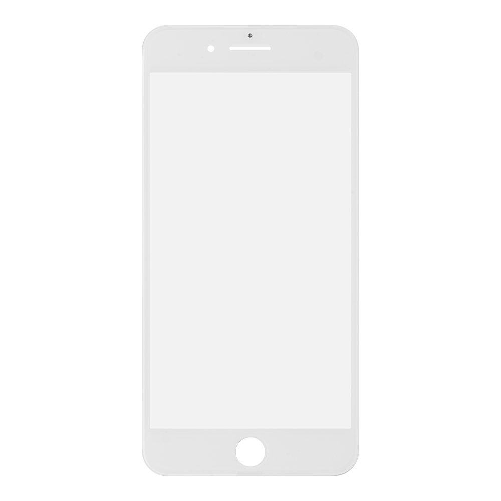 Стекло + OCA  в сборе с рамкой для iPhone 8 Plus олеофобное покрытие (белый)