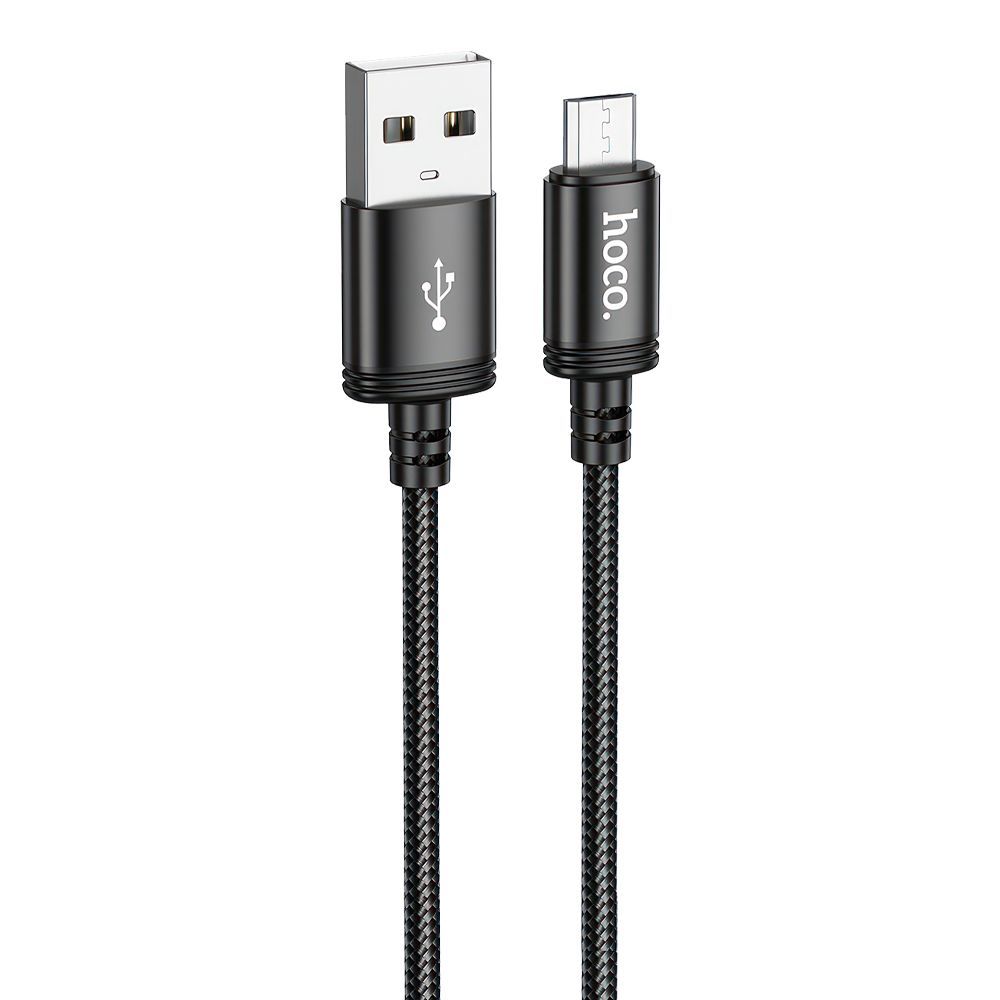 USB кабель HOCO X89 Wind MicroUSB, 2.4А, 2м, нейлон (черный)