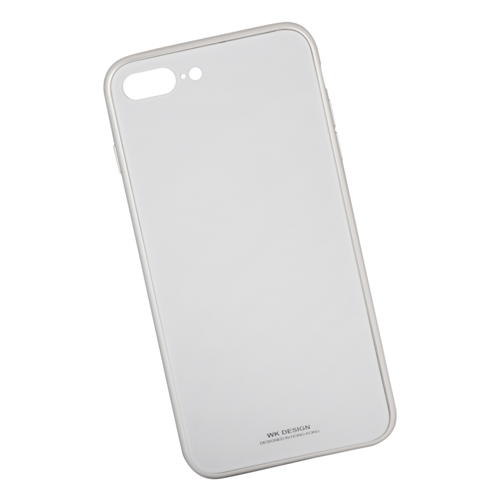 Чехол WK Berkin для iPhone 8 Plus/7 Plus стекло с рамкой+TPU (белый)