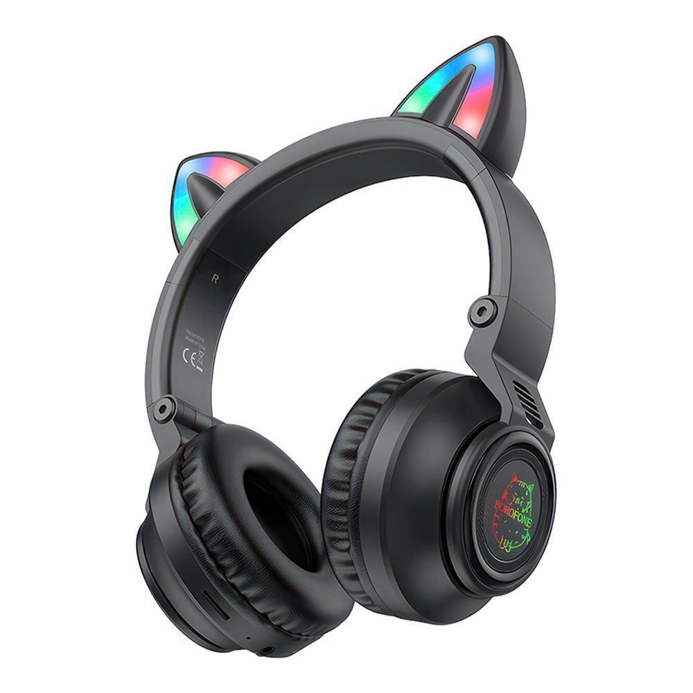 Bluetooth гарнитура BOROFONE BO18 Cat BT 5.0, 3.5мм, MicroSD, накладная (черный)