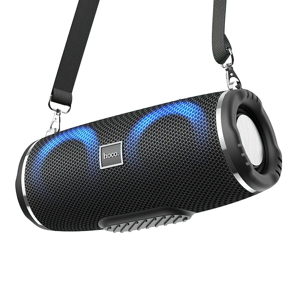 Bluetooth колонка HOCO HC12 Sports BT5.0, 2x5W, AUX/FM/microSD/MicroUSB/USB, RGB, громкость +/- (черный)