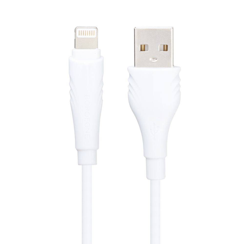USB кабель BOROFONE BX18 Optimal Lightning 8-pin, 1м, PVC (белый)