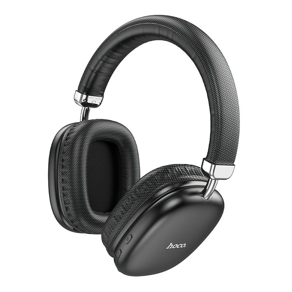 Bluetooth гарнитура HOCO W35 BT 5.3, AUX, microSD, накладная, громкость +/- (черный) мятая