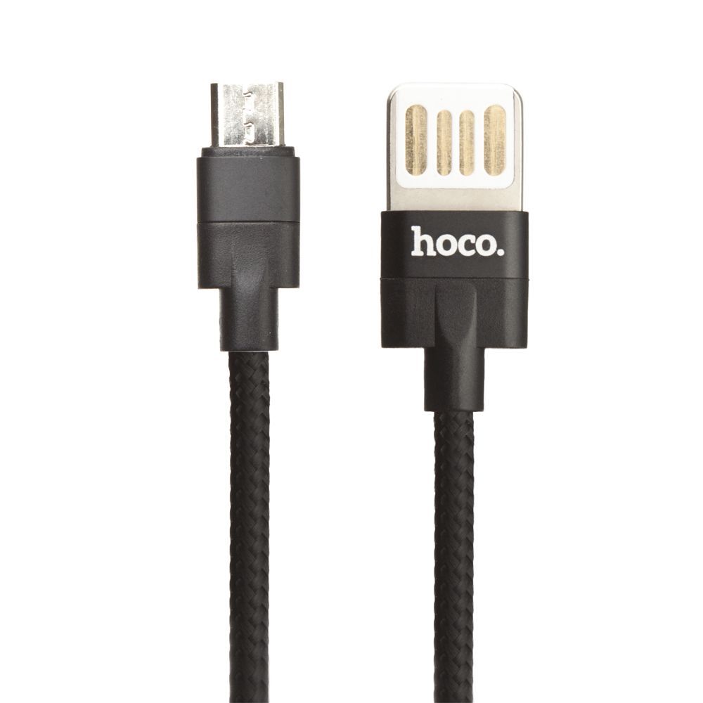 USB кабель HOCO U55 Outstanding MicroUSB, 2.4А, 1.2м, нейлон (черный)