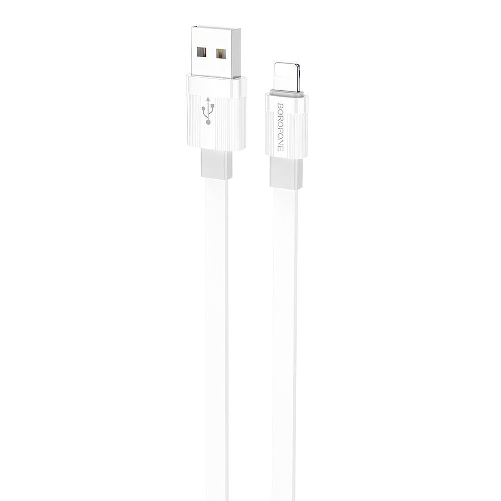 USB кабель BOROFONE BX89 Union Lightning 8-pin, 2.4А, 1м, PVC (белый/серый)