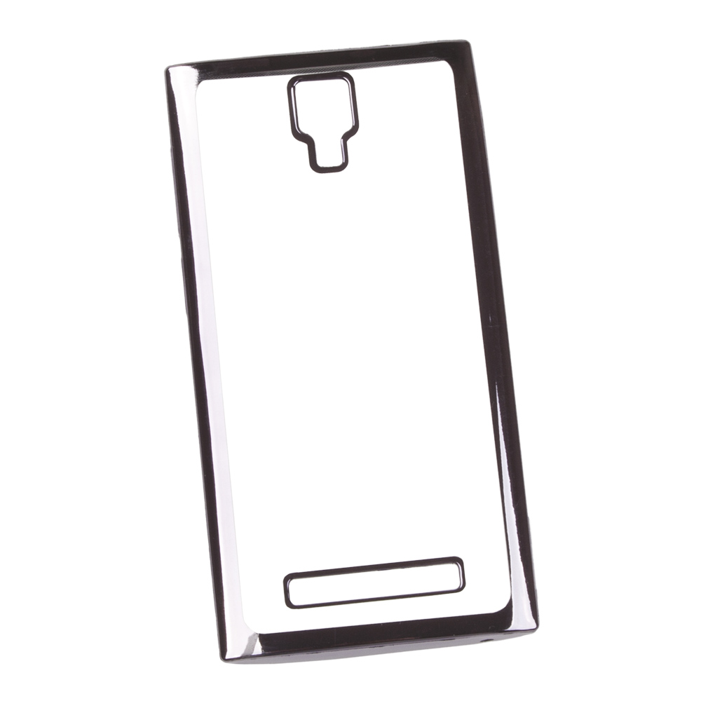 Силиконовый чехол "LP" для Micromax Q413 TPU (прозрачный с черной хром рамкой) европакет