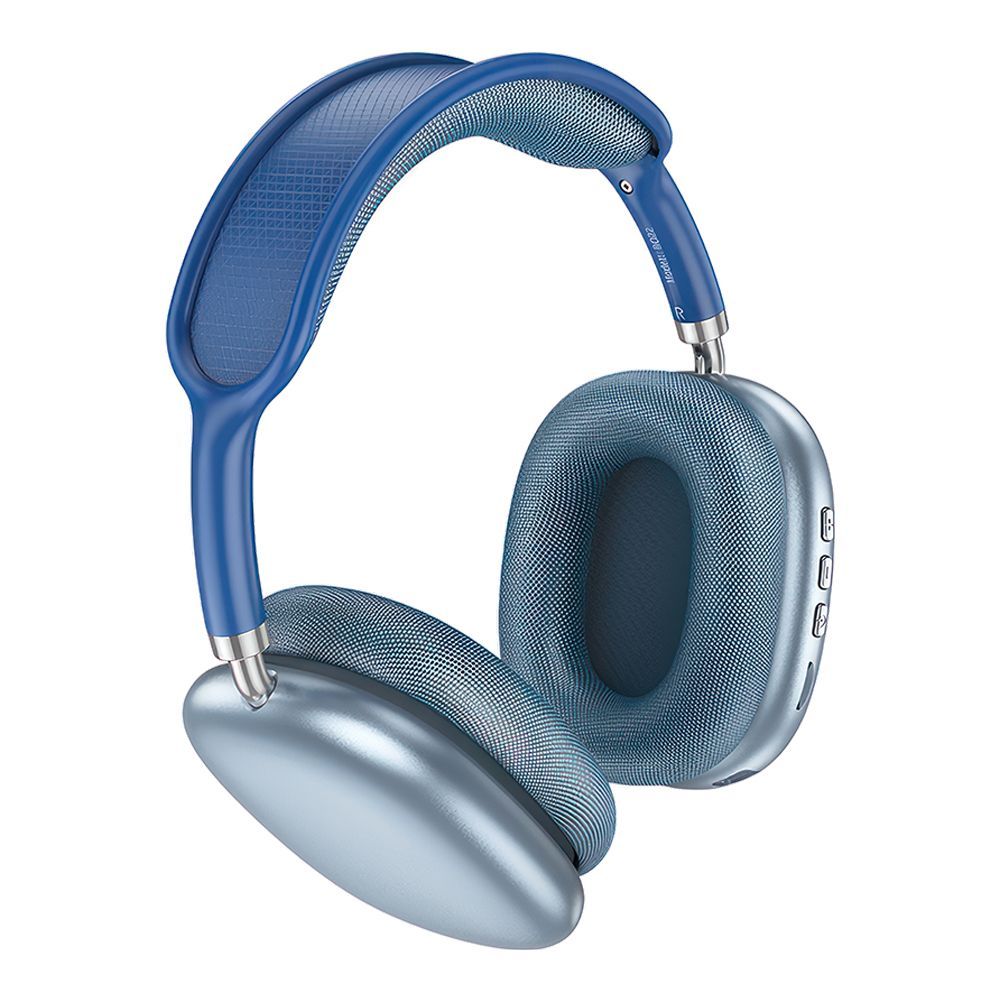 Bluetooth гарнитура BOROFONE BO22 Elegant BT 5.3, 3.5мм, MicroSD, накладная, громкость +/- (синий)
