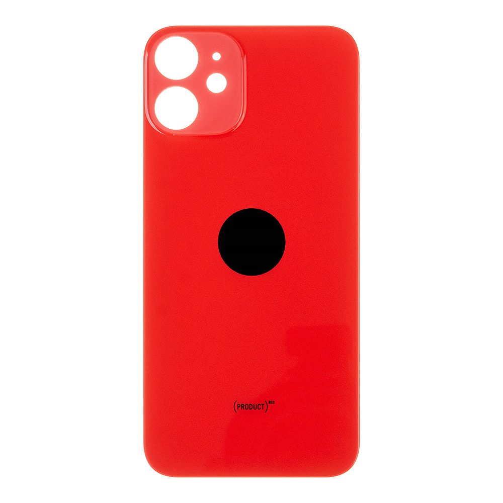 Задняя крышка для iPhone 12 mini (красный) с логотипом, монолит