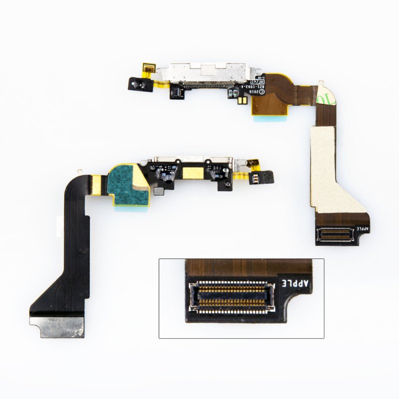 Шлейф/FLC iPhone 4G с системным разъемом (серый)