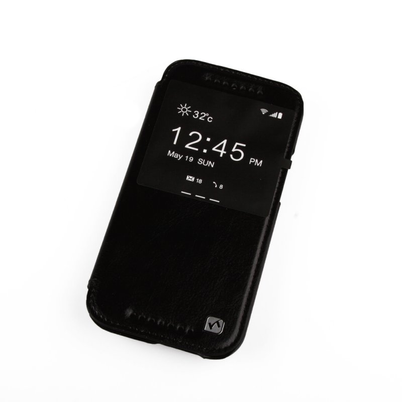 Чехол для HTC M8 "HOCO" Crystal Leather Case раскладной кожаный (черный)