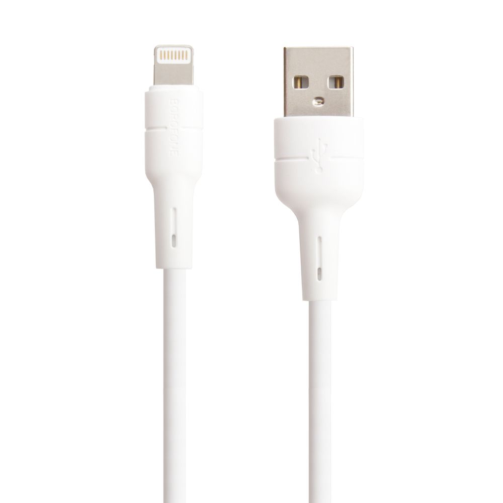 USB кабель BOROFONE BX30 Silicone Lightning 8-pin, 2.4А, 1м, силикон (белый)