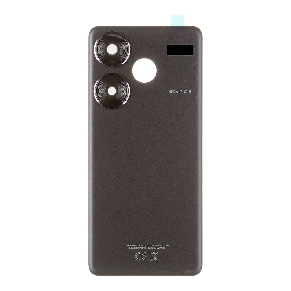 Задняя крышка для Xiaomi Poco F6 (24069PC21G) со стеклом камеры (черный)