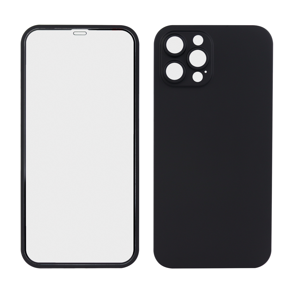 Защита 360° стекло + чехол для iPhone 12 Pro Max (черный)