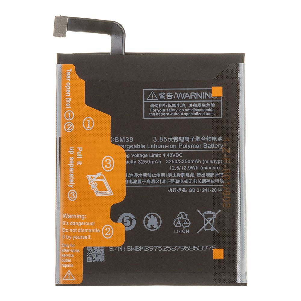 Аккумулятор (АКБ) Xiaomi Mi 6 (BM39)100% Filling Capacity