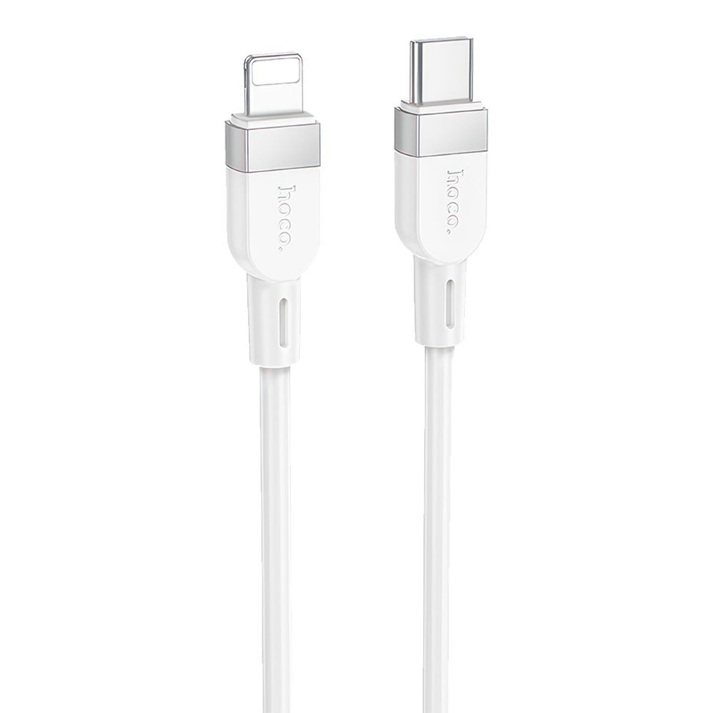USB-C кабель HOCO X109 Energy Lightning 8-pin, 3А, PD27W, 1м, силикон (белый)