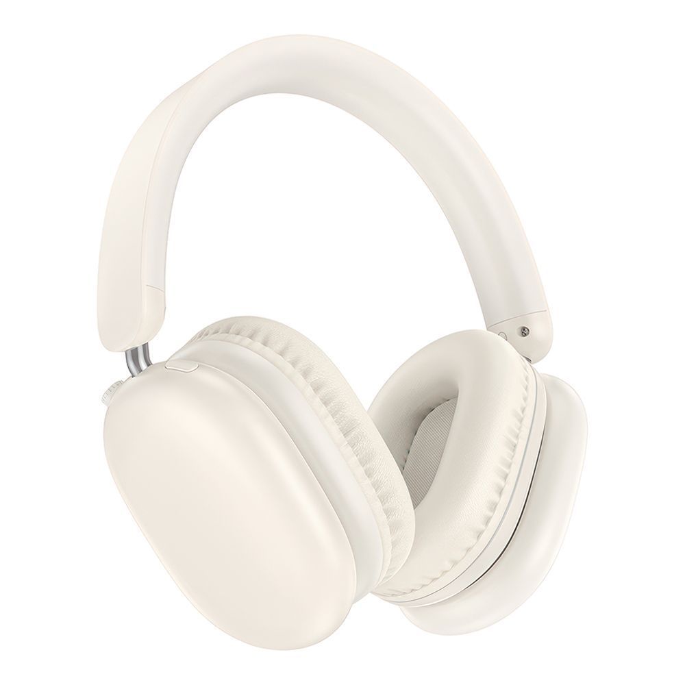Bluetooth гарнитура BOROFONE BO27 Rhyme BT 5.3, 3.5мм, накладная, громкость +/- (белый) Мятая