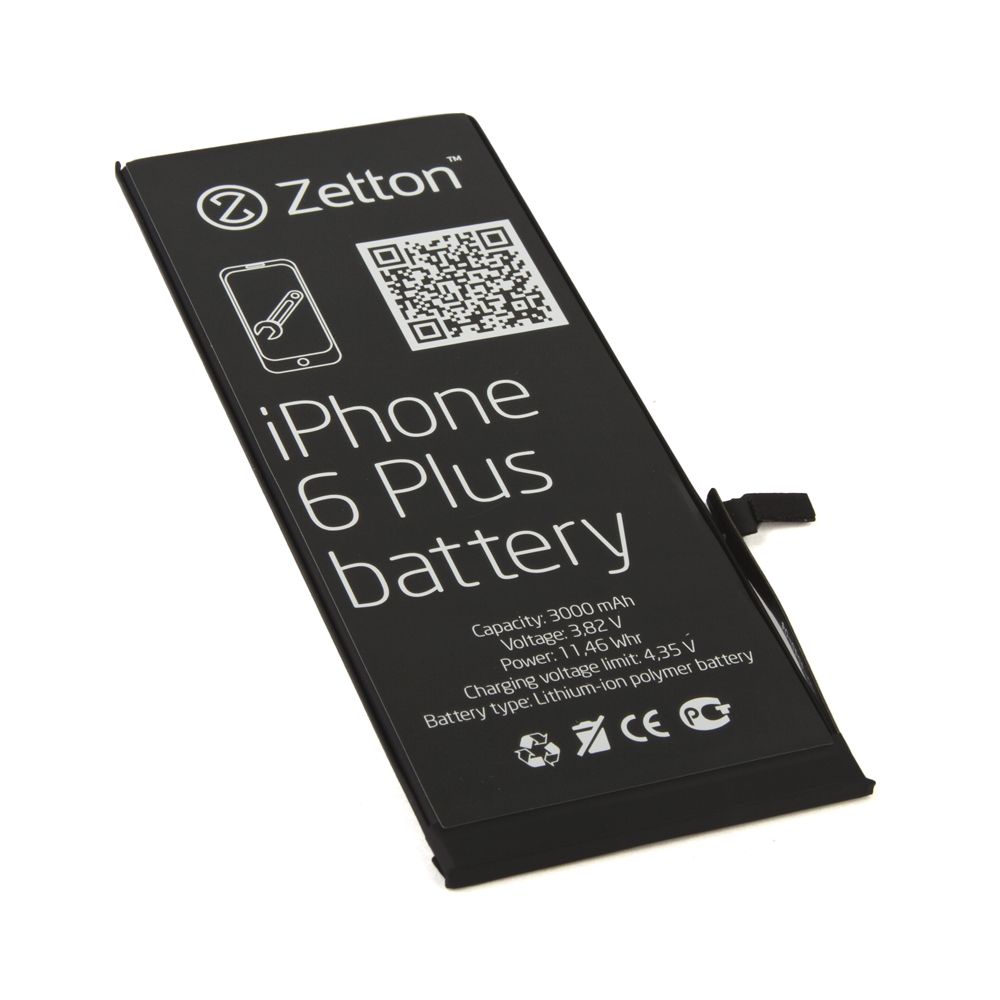 Аккумулятор (АКБ) Zetton для iPhone 6 Plus 3000 mAh, Li-Pol аналог 616-0765