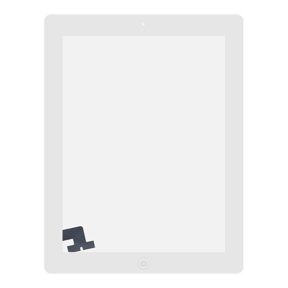 Тачскрин для Apple iPad 2 с кнопкой Home, 1-я категория, класс AAA (белый)