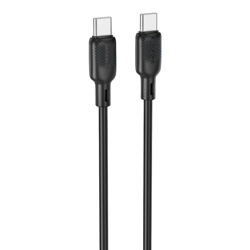 USB-C кабель BOROFONE BX113 Lenny Type-C, 3А, 60W, 2м, силикон (черный)