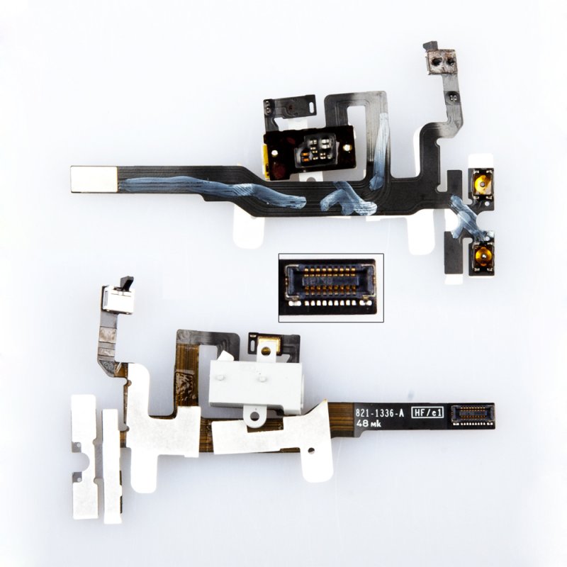 Шлейф/FLC iPhone 4S с разъёмом наушников (белый)