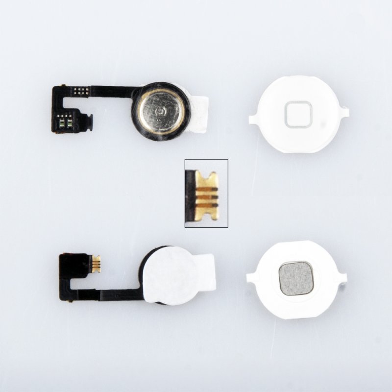 Шлейф/FLC iPhone 4S с кнопкой Home (белый)
