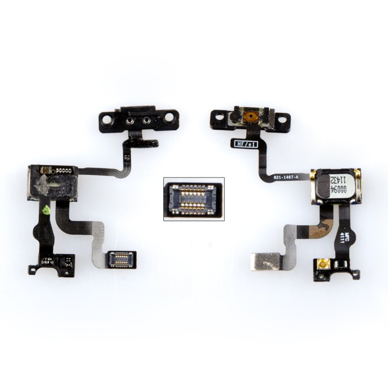 Шлейф/FLC iPhone 4S светочувствительный элемент с микрофоном и кнопкой включения