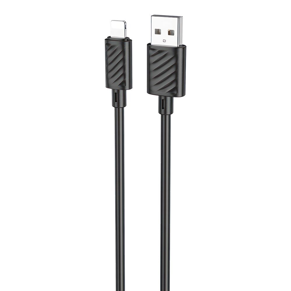 USB кабель HOCO X88 Gratified Lightning 8-pin, 2.4А, 1м, PVC (черный)