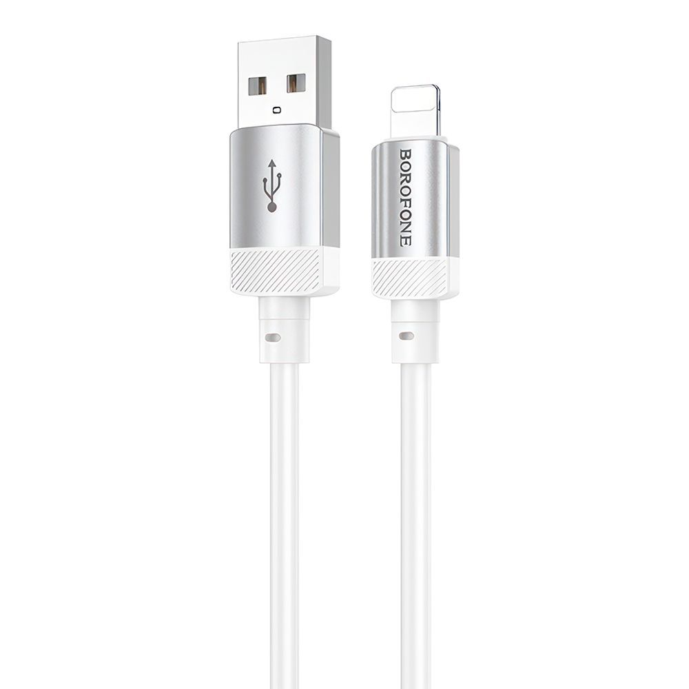 USB кабель BOROFONE BX108 Start Lightning 8-pin, 2,4А, 1м, силикон (белый)