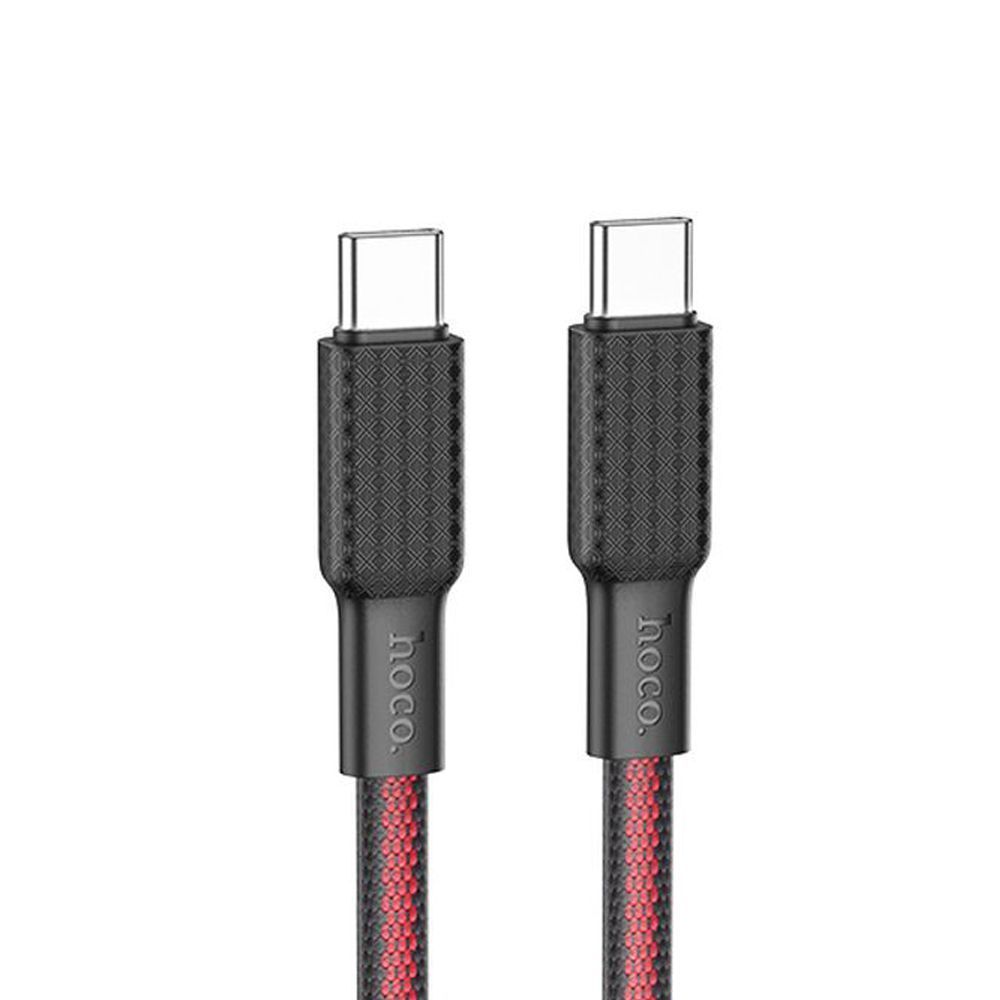 USB-C кабель HOCO X69 Jaeger Type-C, 3А, 60W, 1м, нейлон (черный/красный)